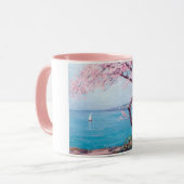 Strand in Biarritz, Frankreich (von Kimon Loghi) Tasse (Vorderseite Links)