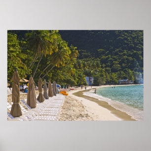 Strand in Cane Garden Bay, Insel Tortola Poster