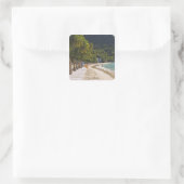 Strand in Cane Garden Bay, Insel Tortola Quadratischer Aufkleber (Tasche)