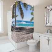 Strand in einem sonnigen Kissen Duschvorhang (Beispiel)