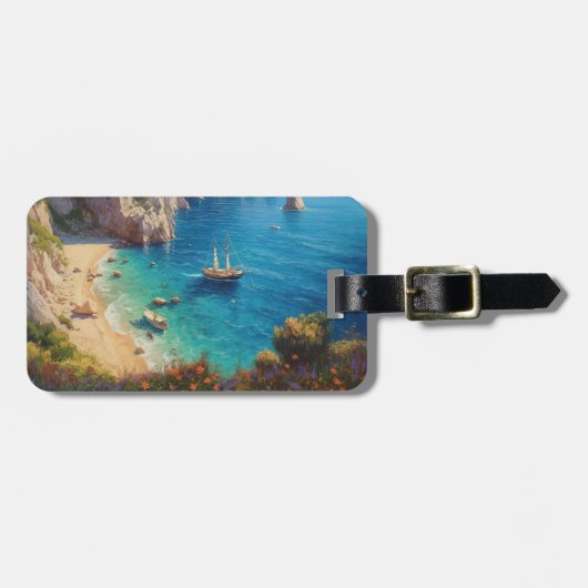 Strand in Griechenland Gepäckanhänger (Vorderseite horizontal)