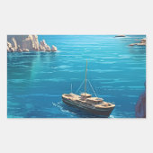 Strand in Griechenland Rechteckiger Aufkleber (Vorderseite)