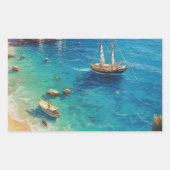 Strand in Griechenland Rechteckiger Aufkleber (Vorderseite)