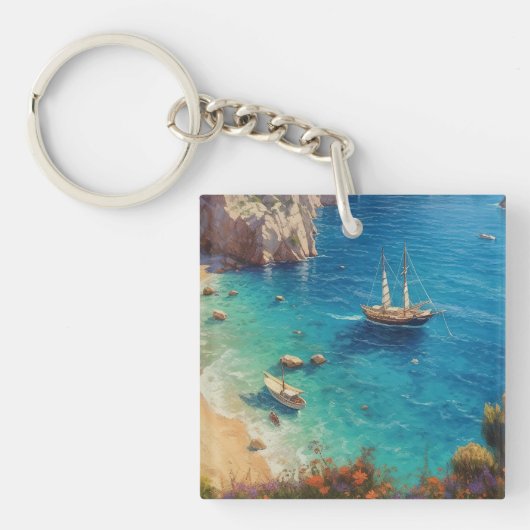 Strand in Griechenland Schlüsselanhänger (Vorderseite)