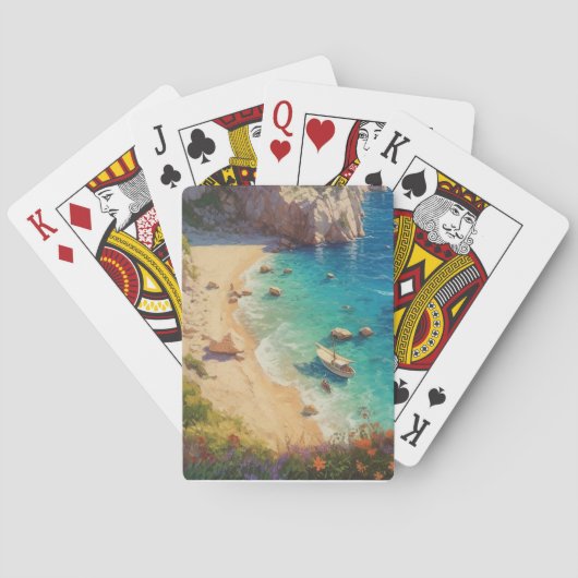 Strand in Griechenland Spielkarten (Rückseite)
