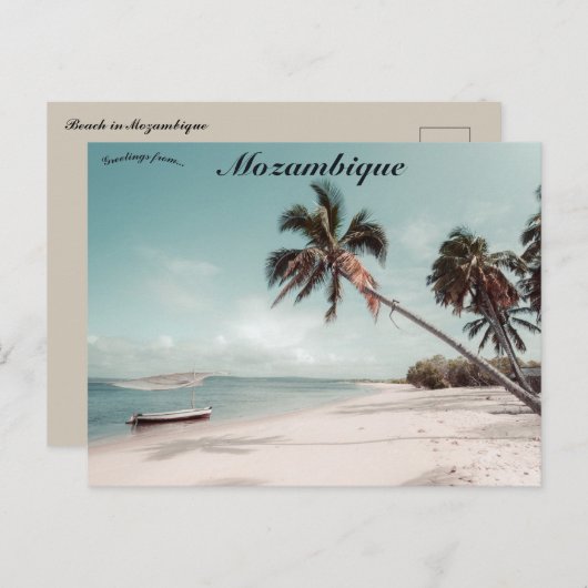 Strand in Mosambik Postcard Postkarte (Vorne/Hinten)