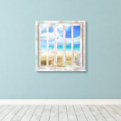 Strand in offene Hütte Leinwanddruck (Insitu (Holzboden))