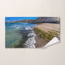 Strand in Puerto Piramides, Argentinien Badhandtuch Set
