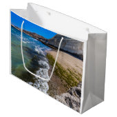 Strand in Puerto Piramides, Argentinien Große Geschenktüte (Vorderseite Schrägansicht)