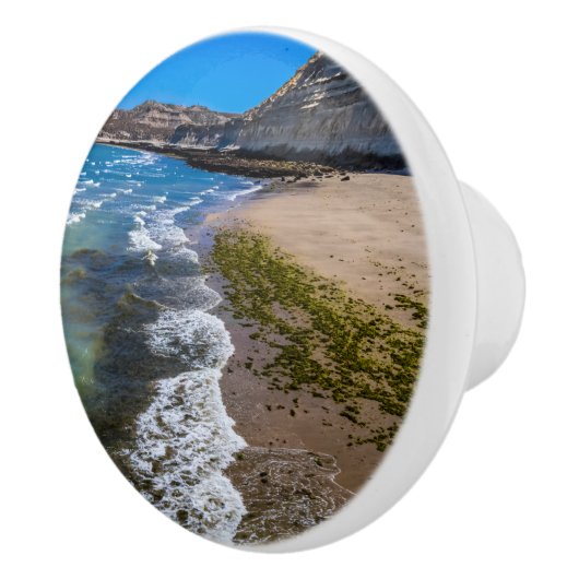 Strand in Puerto Piramides, Argentinien Keramikknauf (Rechts)