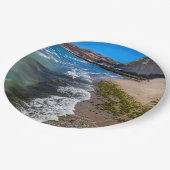 Strand in Puerto Piramides, Argentinien Pappteller (Schrägansicht)