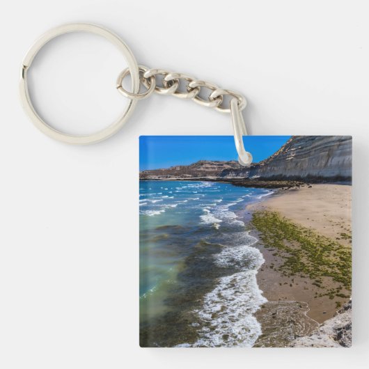 Strand in Puerto Piramides, Argentinien Schlüsselanhänger (Vorderseite)