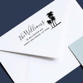 Strand Inspiriert Eleganter Name und Rücksendeadre Gummistempel