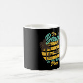 Strand ist mein glücklicher Ort, Sommer, Surf und Kaffeetasse (VorderseiteRechts)