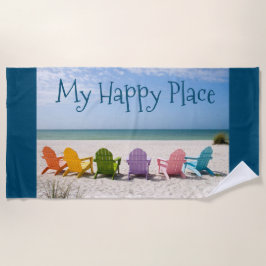 Strand ist mein glücklicher Ort Strandtuch