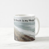 Strand ist meine glückliche Platz-Tasse Kaffeetasse (VorderseiteRechts)