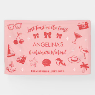 Strand Junggeselinnen-Abschied Coastal Doodle Banner