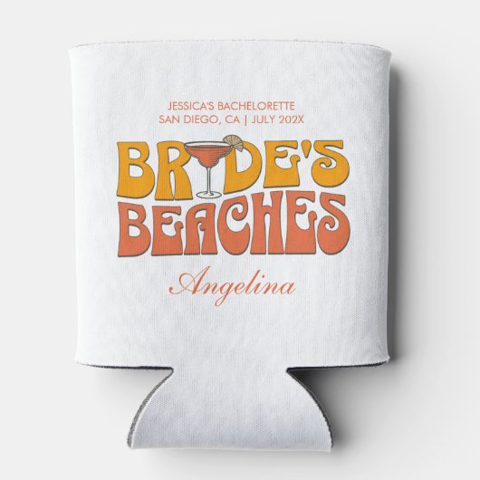 Strand Junggeselinnen-Abschied Groovy Bride's Beac Dosenkühler (Rückseite)
