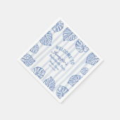 Strand JUNGGESELLINN Whimsical Blaue Palmwedel Serviette (Ecke)