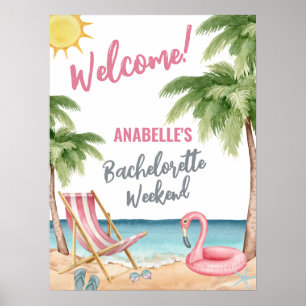 Strand Junggesellinnenabschied Willkommensschild Poster