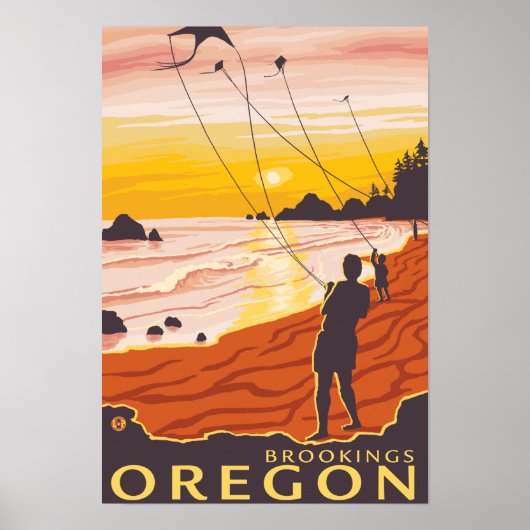 Strand & Kites - Brookings, Oregon Poster (Vorne)