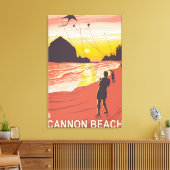 Strand & Kites - Cannon Beach, Oregon Leinwanddruck (Insitu (Wohnzimmer))