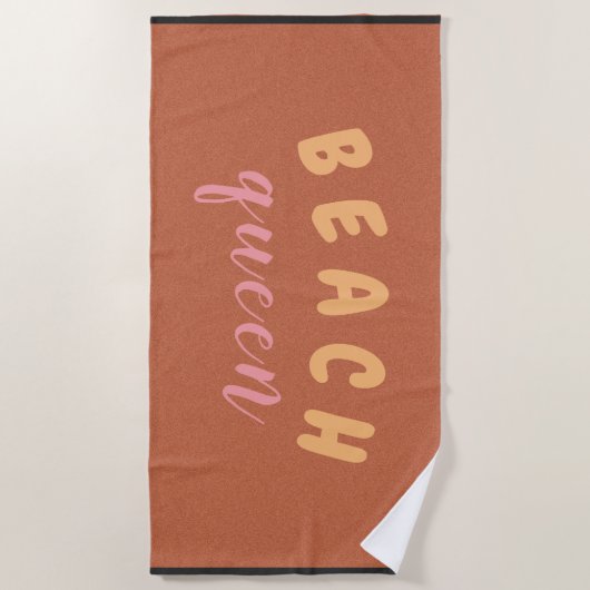 Strand-Königin-Gewohnheits-Text Strandtuch (Vorderseite)