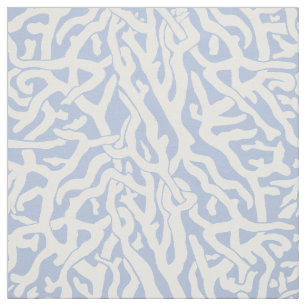 Strand-Korallenriff-Muster in grauem Blauem und Stoff