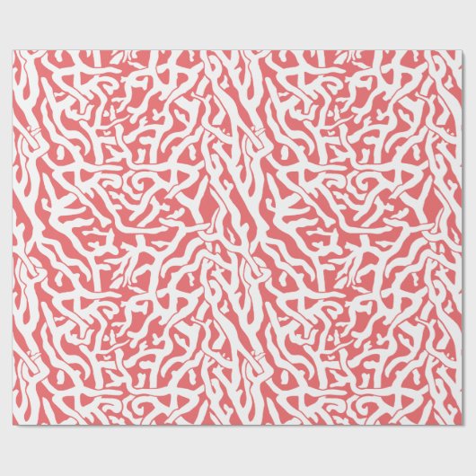 Strand-Korallenriff-Muster in korallenrotem rosa Geschenkpapier (Flach)