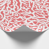 Strand-Korallenriff-Muster in korallenrotem rosa Geschenkpapier (Ecke)