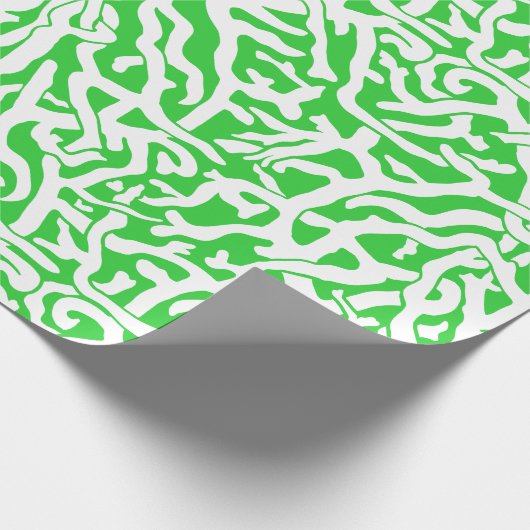 Strand-Korallenriff-Muster in Limonem Grünem und Geschenkpapier (Ecke)