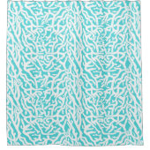 Strand-Korallenriff-Muster-weißes Duschvorhang (Vorderseite)