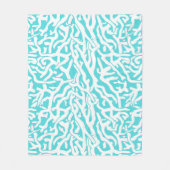 Strand-Korallenriff-Muster-weißes Fleecedecke (Vorderseite)