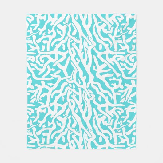 Strand-Korallenriff-Muster-weißes Fleecedecke (Vorderseite)