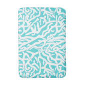 Strand-Korallenriff-Muster-weißes Nautischblau Badematte (Vorderseite Vertikal)