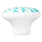 Strand-Korallenriff-Muster-weißes Nautischblau Keramikknauf (Seitenansicht)