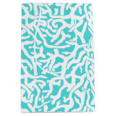 Strand-Korallenriff-Muster-weißes Nautischblau Mittlere Geschenktüte (Vorderseite)