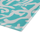 Strand-Korallenriff-Muster-weißes Nautischblau Schneidebrett (Ecke)