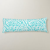 Strand-Korallenriff-Muster-weißes Nautischblau Seitenschläferkissen (Rückseite)