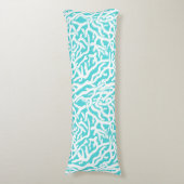 Strand-Korallenriff-Muster-weißes Nautischblau Seitenschläferkissen (Vorderseite Vertikal)