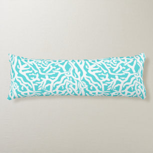 Strand-Korallenriff-Muster-weißes Nautischblau Seitenschläferkissen