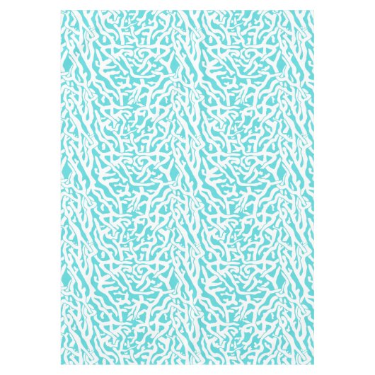 Strand-Korallenriff-Muster-weißes Nautischblau Tischdecke (Vorderseite)