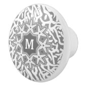Strand-Korallenriffstarfish-Monogramm im Grau Keramikknauf (Rechts)