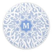 Strand-Korallenriffstarfish-Monogramm im grauen Keramikknauf (Vorderseite)
