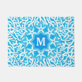 Strand-Korallenriffstarfish-Monogramm im Seeblau Fußmatte (Vorderseite)