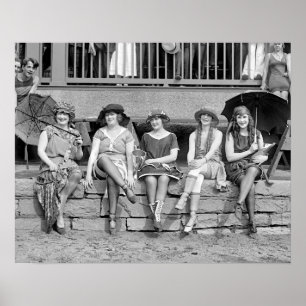 Strand-Kostüm Contest, 1921. Vintages Foto Poster