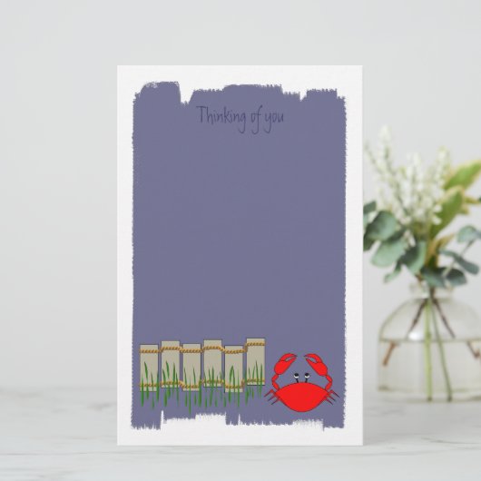 Strand-Krabben-Briefpapier Briefpapier (Stehend Vorderseite)