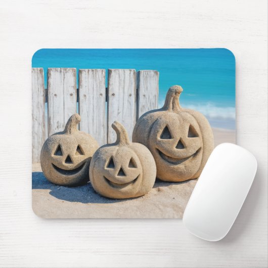 Strand-Kürbislaternen  Mousepad (Mit Mouse)
