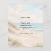 Strand Küste moderne Hochzeit Budget Save the Date Flyer (Hinten)
