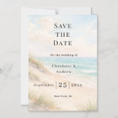 Strand Küste moderne Hochzeit Save the Date Magnet (Vorderseite)